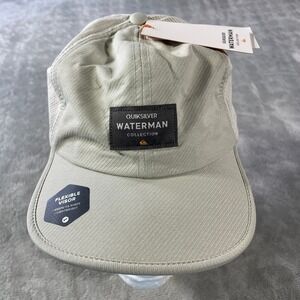 Quiksilver Hat Cap Waterman Surf Runner Mens One Size Beige Mesh Light Summer